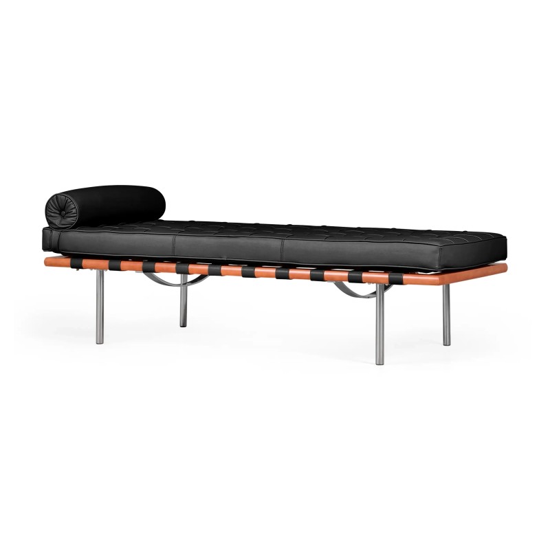 Réplica cama de día Barcelona Daybed en piel negra