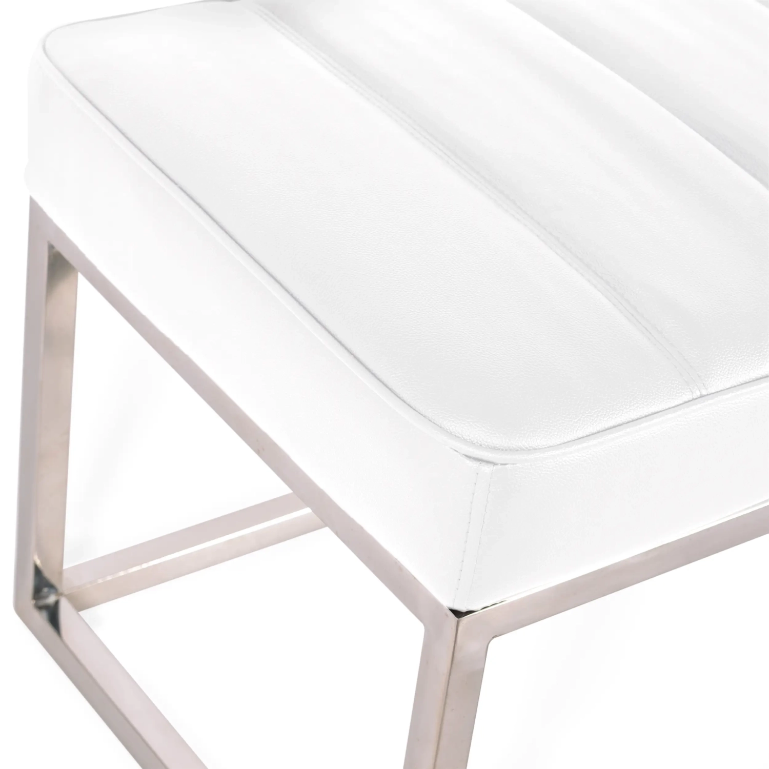 Designová lavice Praga z chromované oceli a koženky | Moderní styl