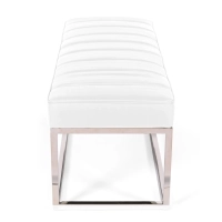 Panchina di design Praga in acciaio cromato e similpelle | Stile moderno