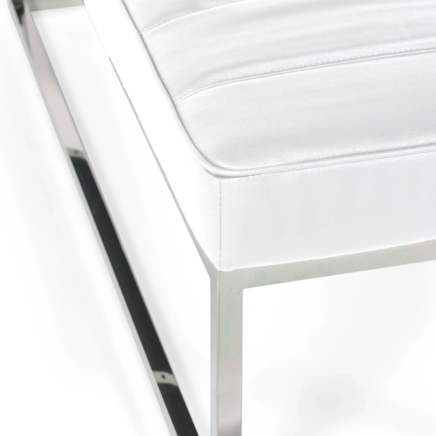 Panchina di design Praga in acciaio cromato e similpelle | Stile moderno