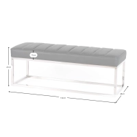 Panchina di design Praga in acciaio cromato e similpelle | Stile moderno