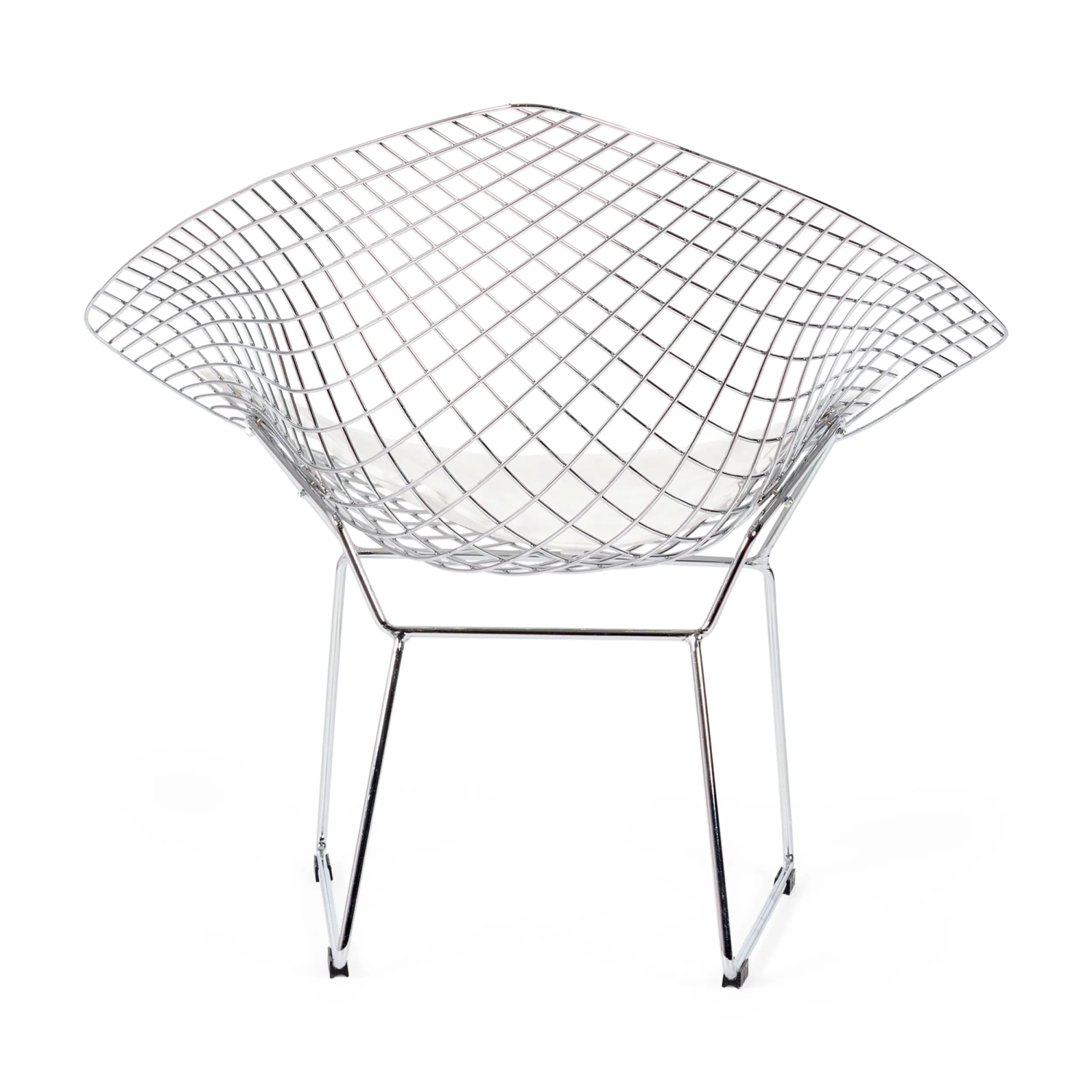 Replica Diamond chair in chromed steel and leatherette cushion - Bertoia Collection