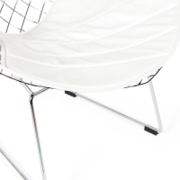 Replica Diamond-stol i förkromat stål och dyna i konstläder - Bertoia Collection