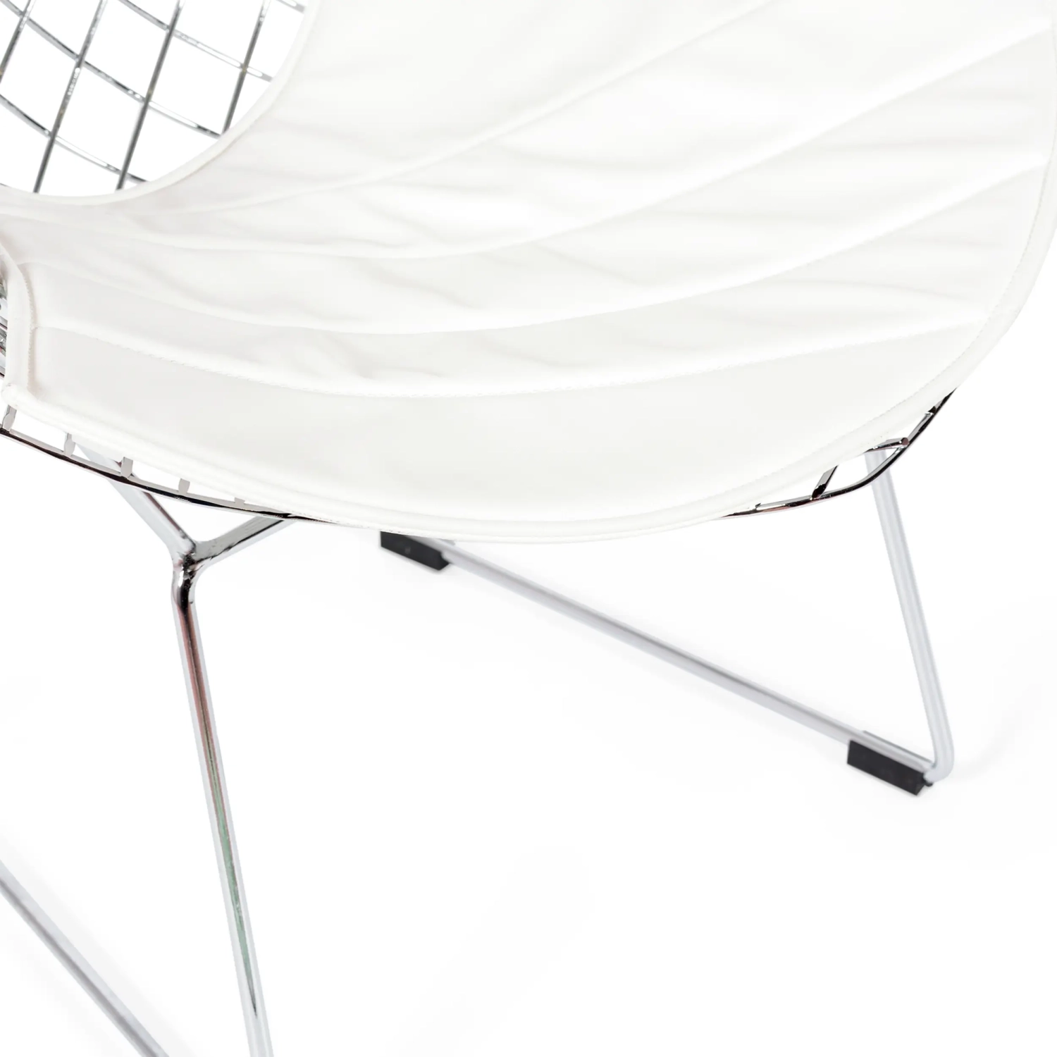 Replica Diamond chair in chromed steel and leatherette cushion - Bertoia Collection