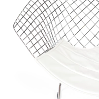 Replica Diamond Stuhl aus verchromtem Stahl und Kunstlederpolster - Bertoia Kollektion