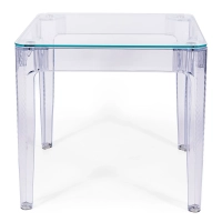 Ghost Square Dining Table 80 cm : Transparent Modern Design