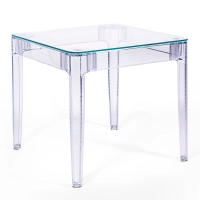 Ghost Square Esstisch 80 cm : Transparentes Modernes Design