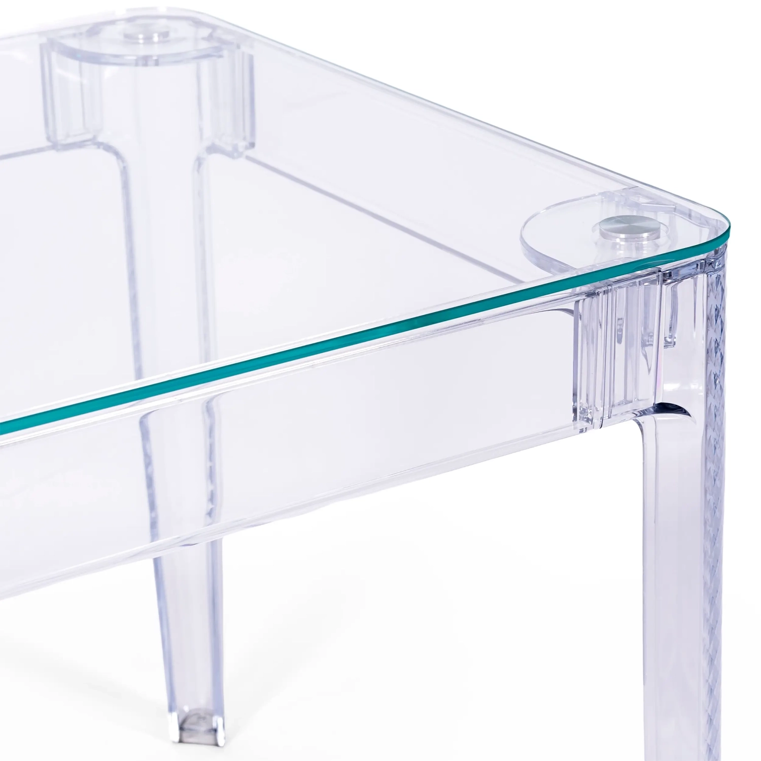 Čtvercový jídelní stůl Ghost 80 cm : transparentní moderní design