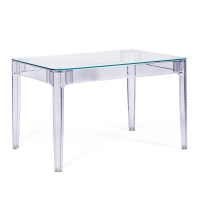 Prostokątny stół jadalniany Ghost 120x80 cm | Przejrzysty i nowoczesny design
