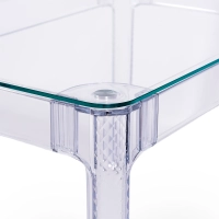 Ghost suorakulmainen ruokapöytä 120x80 cm | Läpinäkyvä ja moderni muotoilu