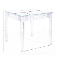 Stół Ghost Square 60x60 cm | Przezroczysty i minimalistyczny design