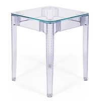 Mesa quadrada Ghost 60x60 cm | Design transparente e minimalista