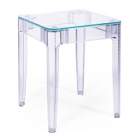 Ghost Vierkante Tafel 60x60 cm | Transparant en Minimalistisch Ontwerp