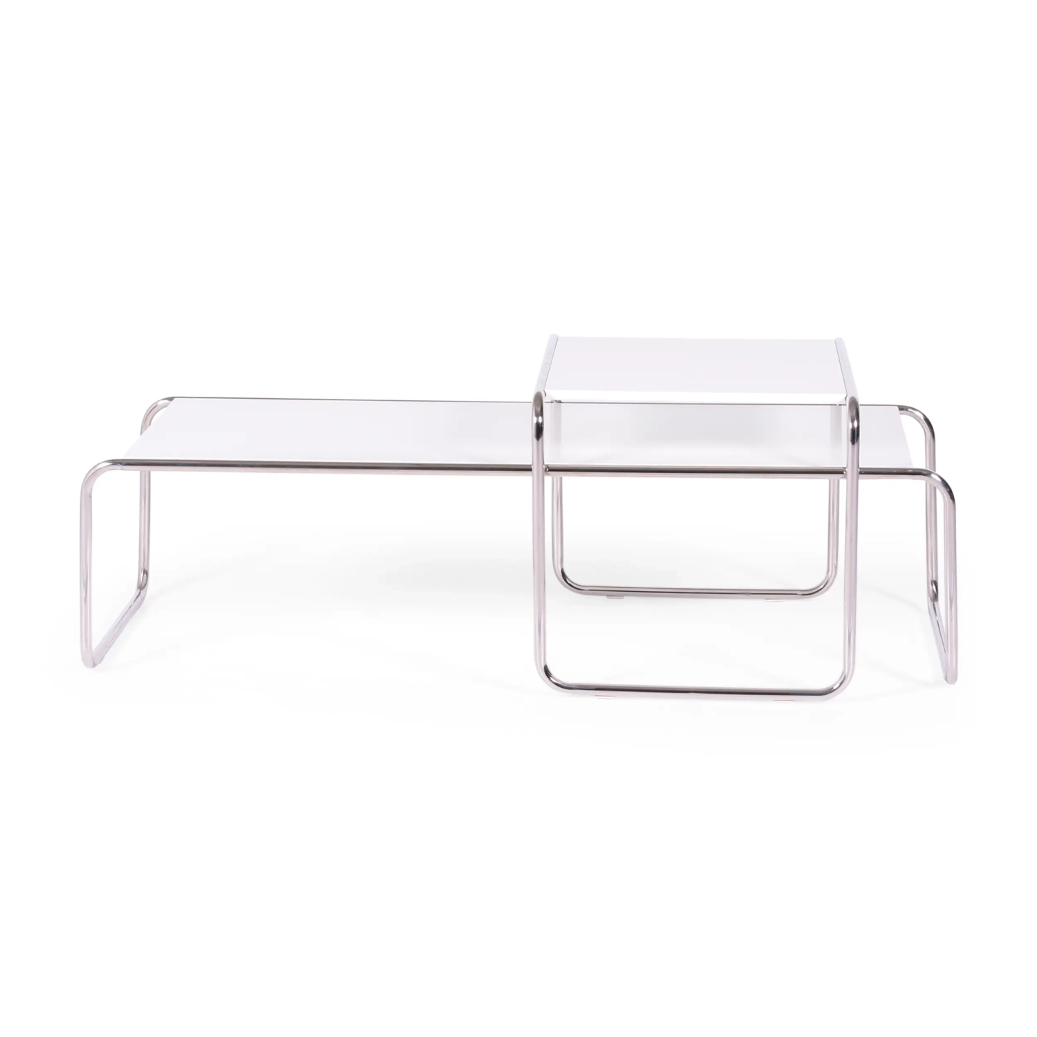 Conjunto de inspiração Mesas Laccio Breuer | Design Bauhaus | Mesas de centro e mesas de apoio
