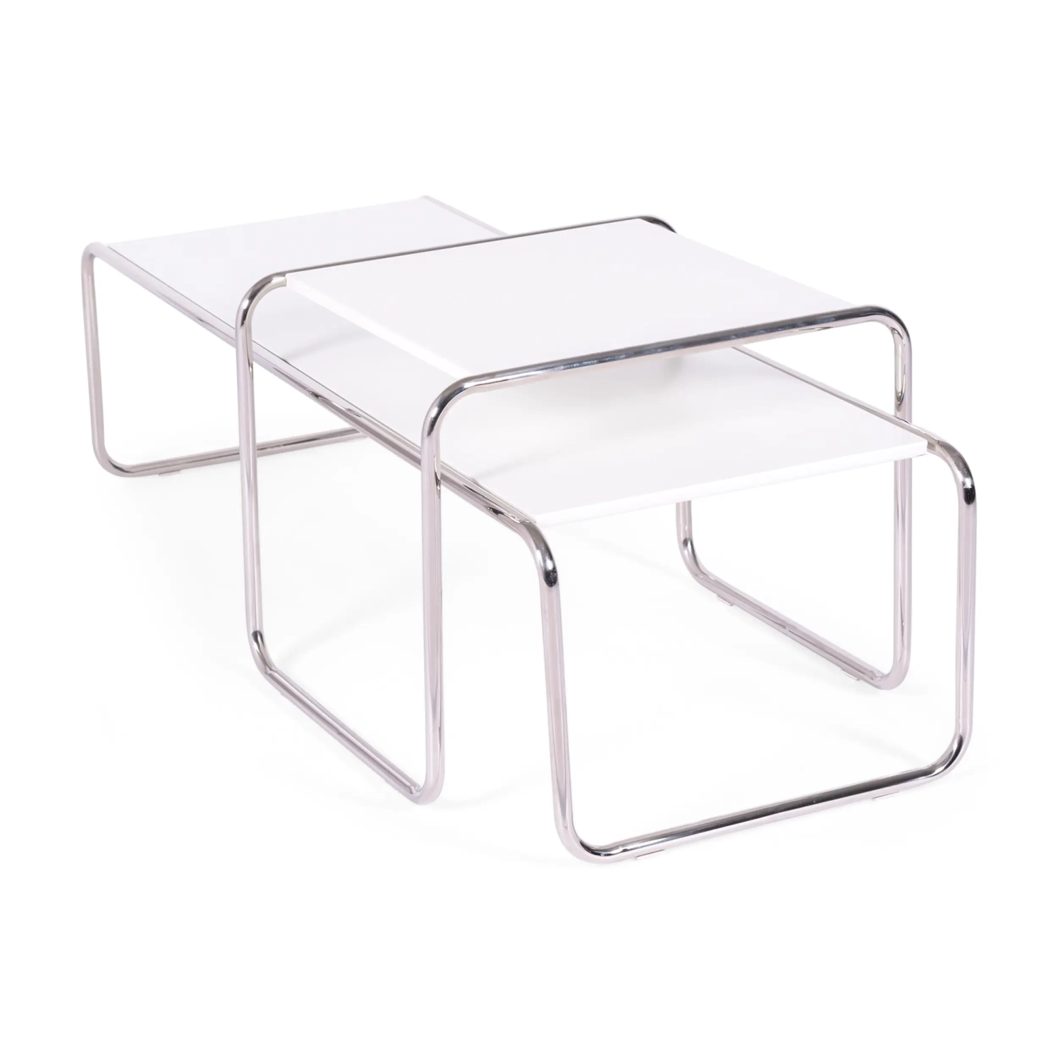 Conjunto de inspiração Mesas Laccio Breuer | Design Bauhaus | Mesas de centro e mesas de apoio