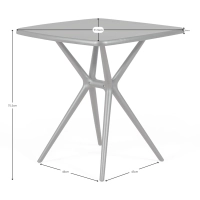 Table de jardin Moises 72 cm | Moderne, légère et solide | Intérieur et extérieur