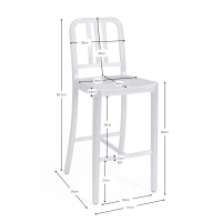 Tabouret Navi Army 66 cm en aluminium | Design industriel élégant