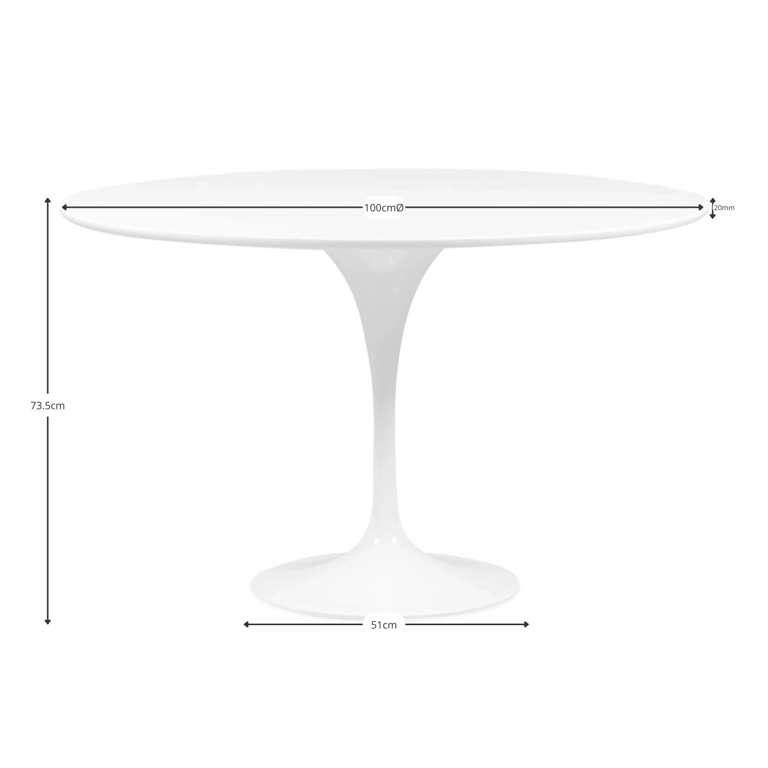Table à manger Inspiration Tulip 100Ø - Table Design - Meubles Concept