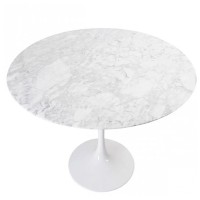 Mesa de Jantar Inspiration Tulip em Mármore Carrara 120cm - Móveis Design