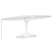 Mesa oval Tulip 199 cm Mármore de Carrara | Design Saarinen para salas de jantar de luxo