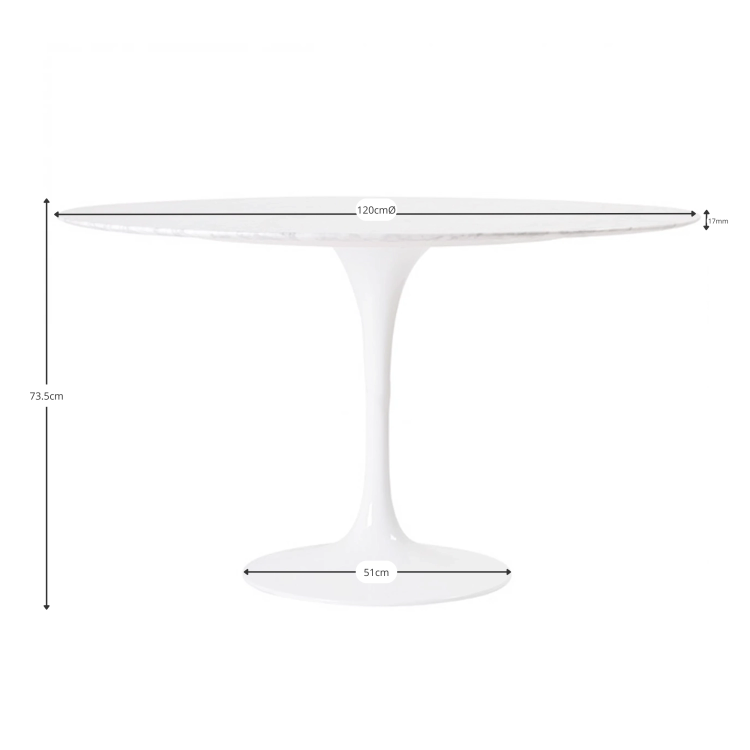 Inspiration Design table Tulip in Marquina Marble - Mueble Design
