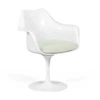 Replica della sedia Tulip con braccioli e cuscino