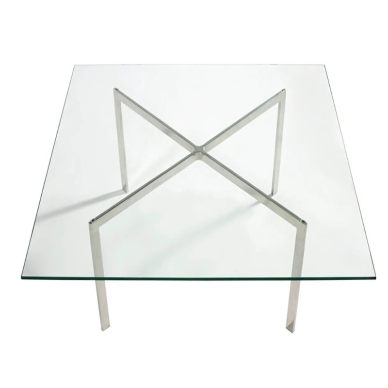 Mies Van Der Rohe Bord 100x100cm : Härdat glas och rostfritt stål