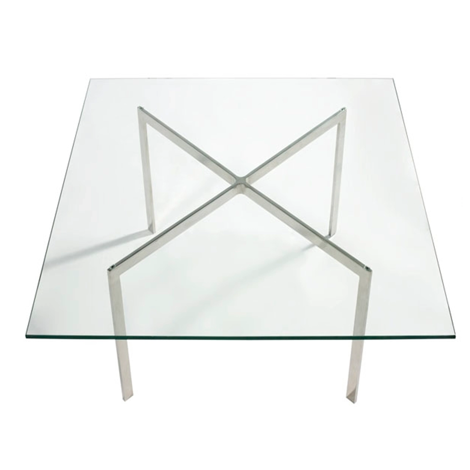Mesa Mies Van Der Rohe 100x100cm | Cristal Templado y Acero Inoxidable