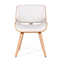 Chaise en bois d'érable contreplaqué Nordic avec coussin en simili cuir | Style Scandinave