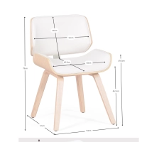 Nordic Plywood Maple Wood Chair with Leatherette Cushion | Style Scandinavian