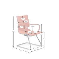 Cadeira para sala de reuniões estofada em couro ecológico Alu - Mueble Design