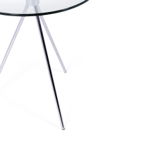 Mesa auxiliar Piccola | Cristal templado y acero cromado