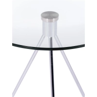 Mesa auxiliar Piccola | Cristal templado y acero cromado