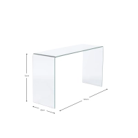 Nachtkastje Ice Console : 12 mm helder gehard glas