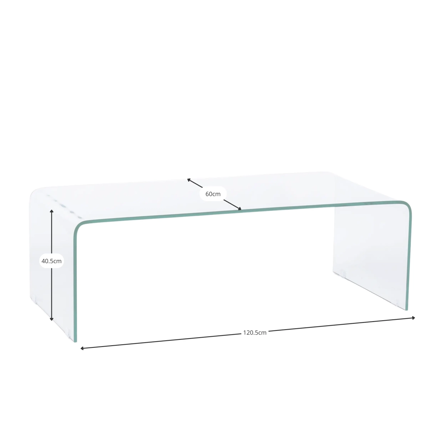 Coffee Ice salontafel : 12 mm transparant gehard glas