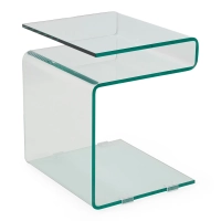 Mesa Winter Side | Mesa auxiliar y de centro en cristal templado