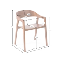Stuhl aus nordischer Eiche mit Armlehnen Soho | Skandinavisches Minimalistisches Design
