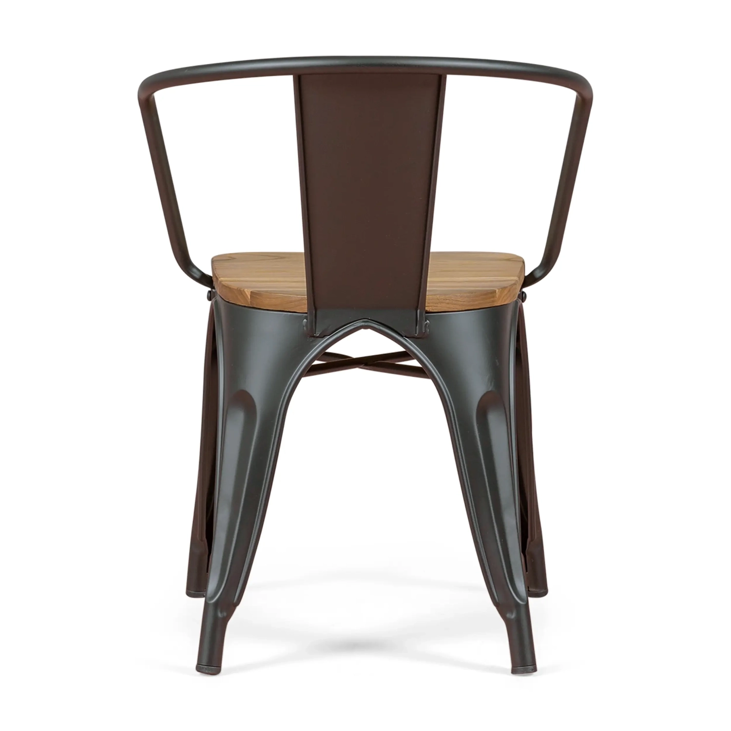 Bistro Chaise en bois à accoudoirs | Chaise industrielle avec accoudoirs et assise en bois