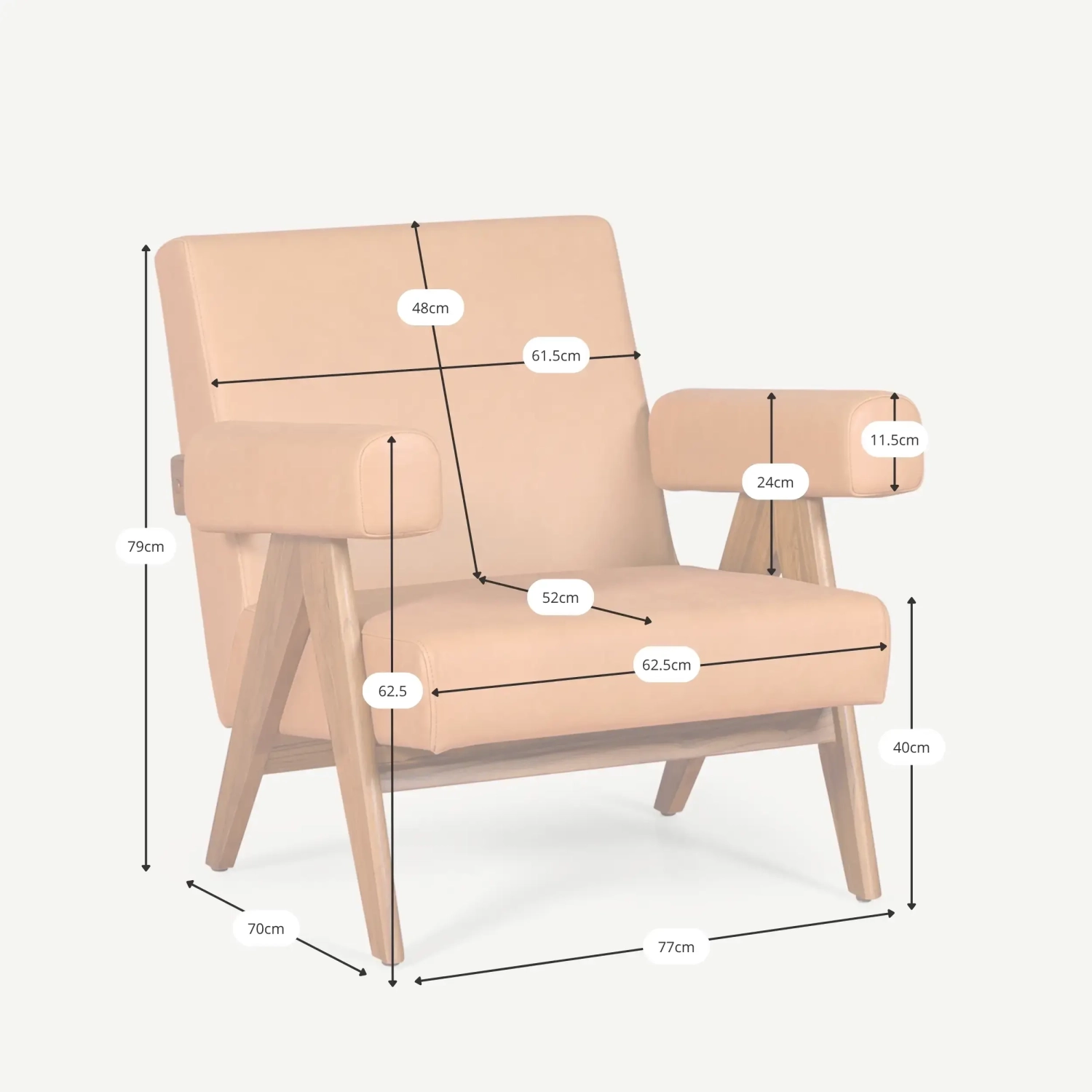Sedia lounge comfort Compass - Eleganza retrò vintage - Mobilie Design