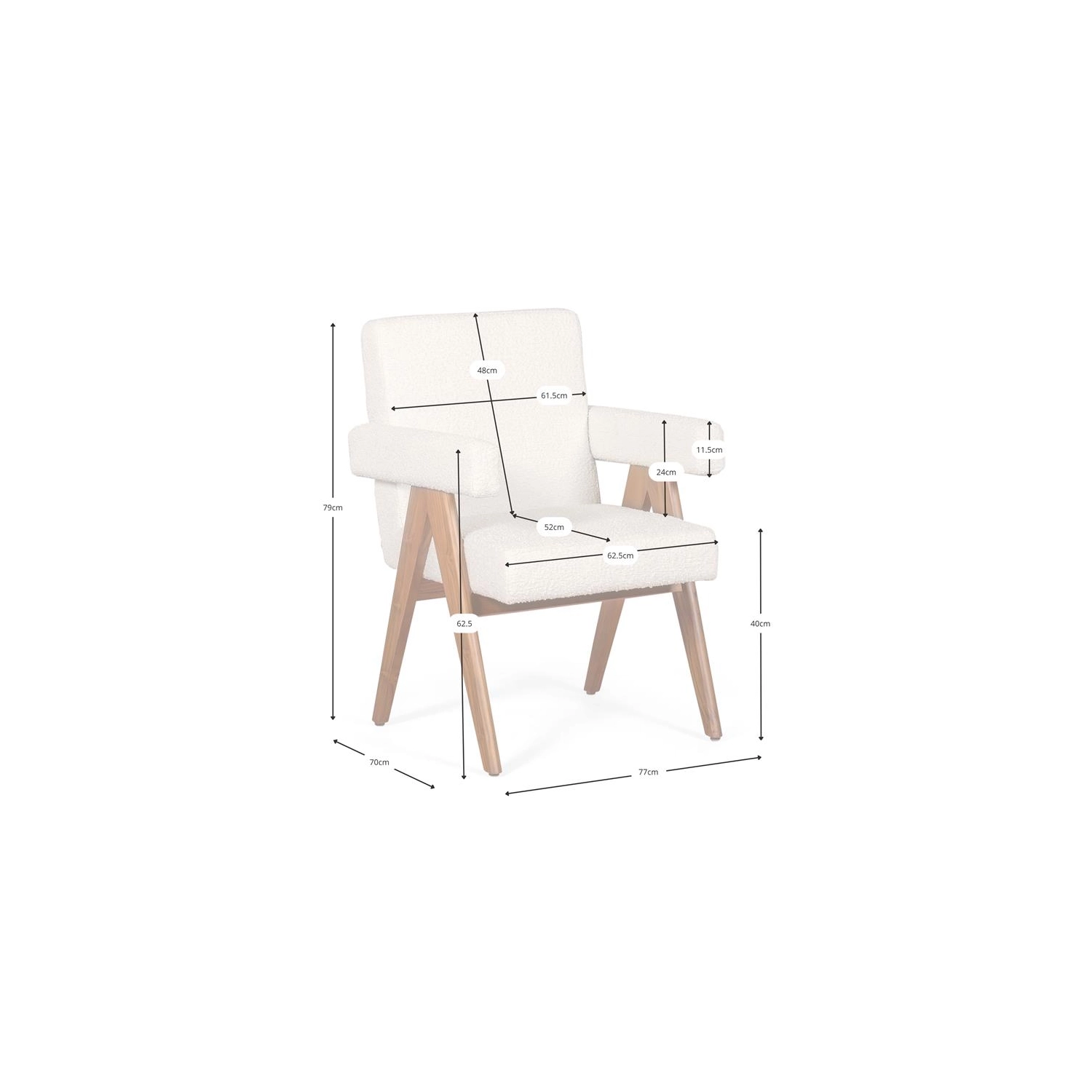 Tuoli Compass - Vintage Retro Design teak-puusta - Mobelarium