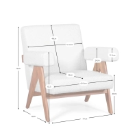 Confort lounge fauteuil Compass in hout en boucle - Mobelarium
