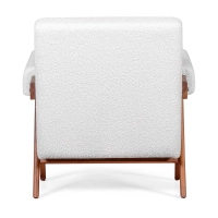 Cadeirão Confort lounge Compass em madeira e boucle - Mueble Design