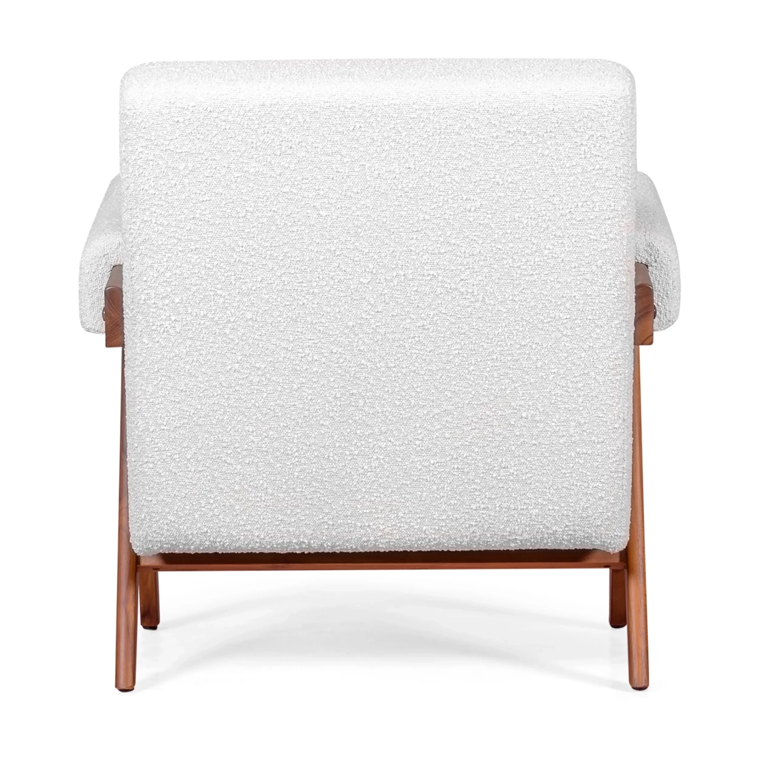 Poltrona lounge Confort Compass in legno e boucle - Mobilie Design