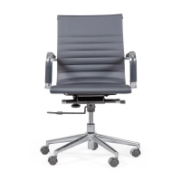 Silla de oficina Task respaldo bajo | Diseño moderno en polipiel y acero cromado