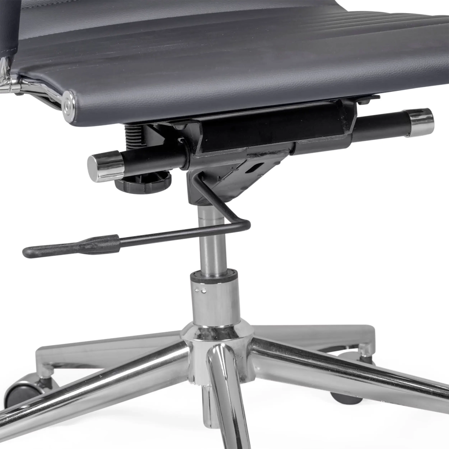 Chaise de bureau avec dossier bas | Design moderne en simili cuir et acier chromé