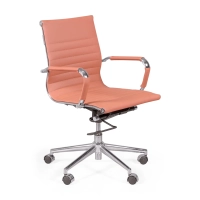 Silla de oficina Task respaldo bajo | Diseño moderno en polipiel y acero cromado