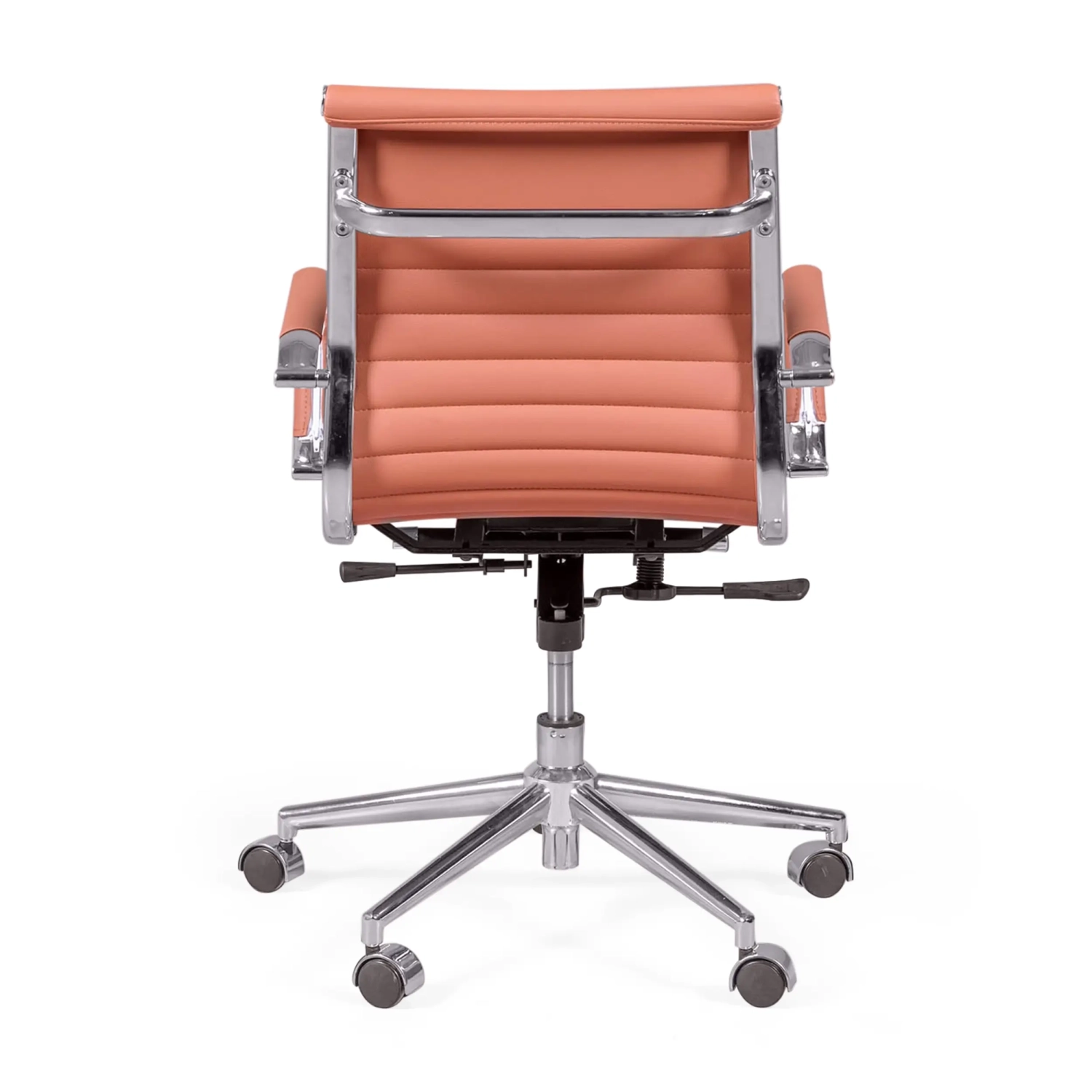 Chaise de bureau avec dossier bas | Design moderne en simili cuir et acier chromé
