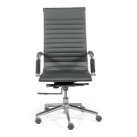 Krzesło biurowe z wysokim oparciem | Ergonomia i nowoczesny design z imitacji skóry