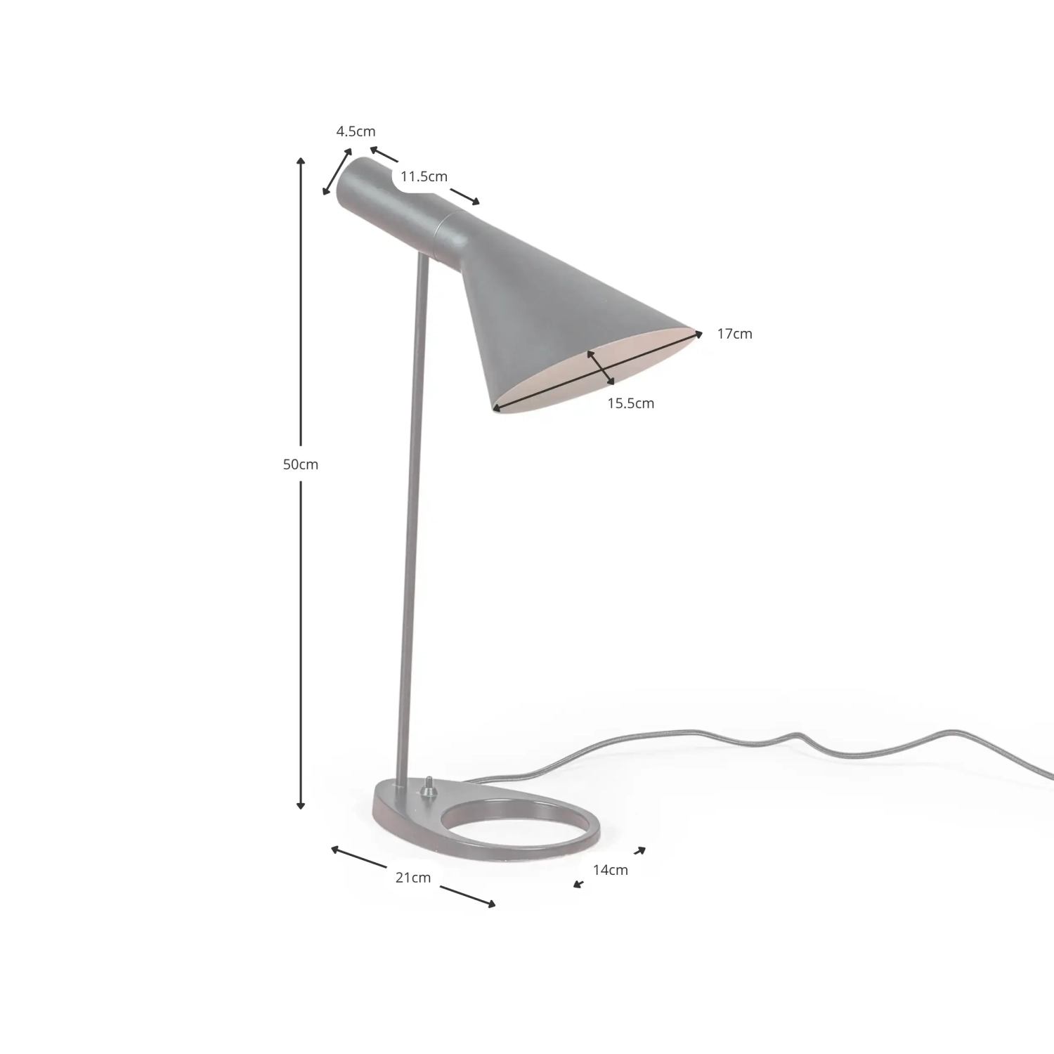 Jhon Tischleuchte | Arne Jacobsen inspiriertes Design aus Stahl