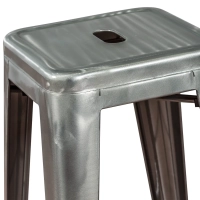Taburete industrial Bistro 76 cm | Acero brillante apilable